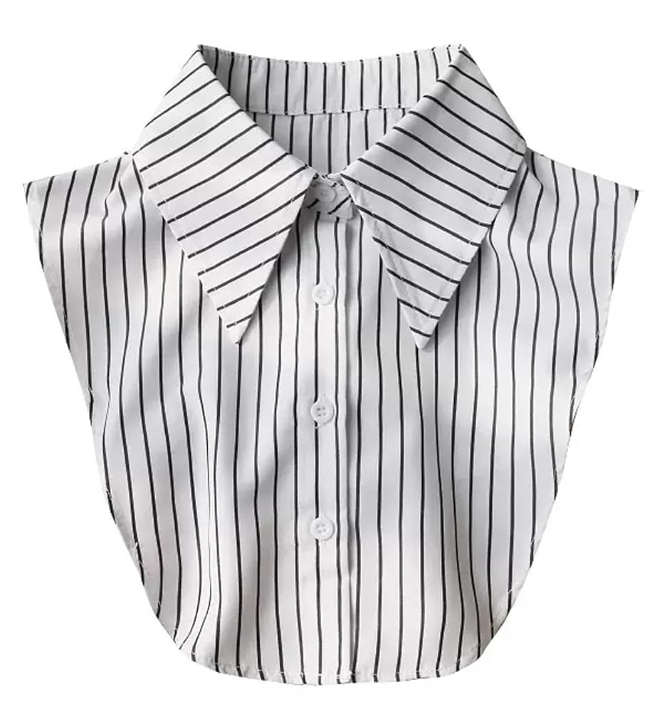 ORGUE Stripe frill collar blouse【Gray】 The Long Sleeve Ruffle Blouse – Alice Walk